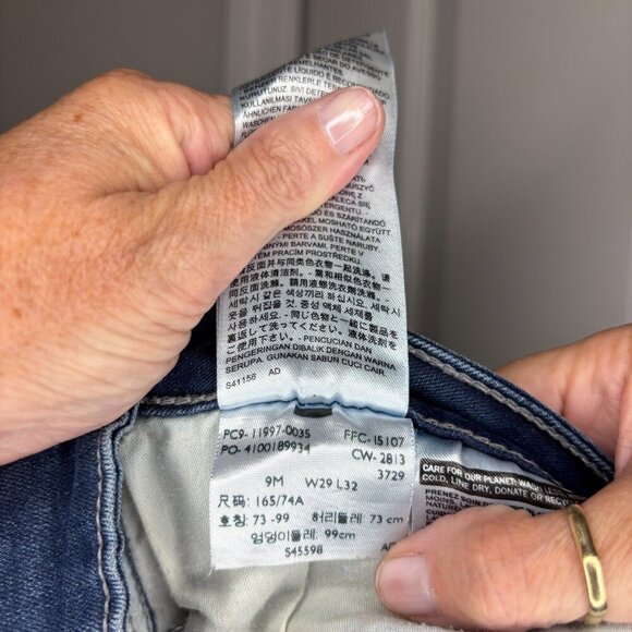 LEVI'S Legging Denim 5 Pocket Juniors 9 W29 L32 Stretch - Picture 10 of 11